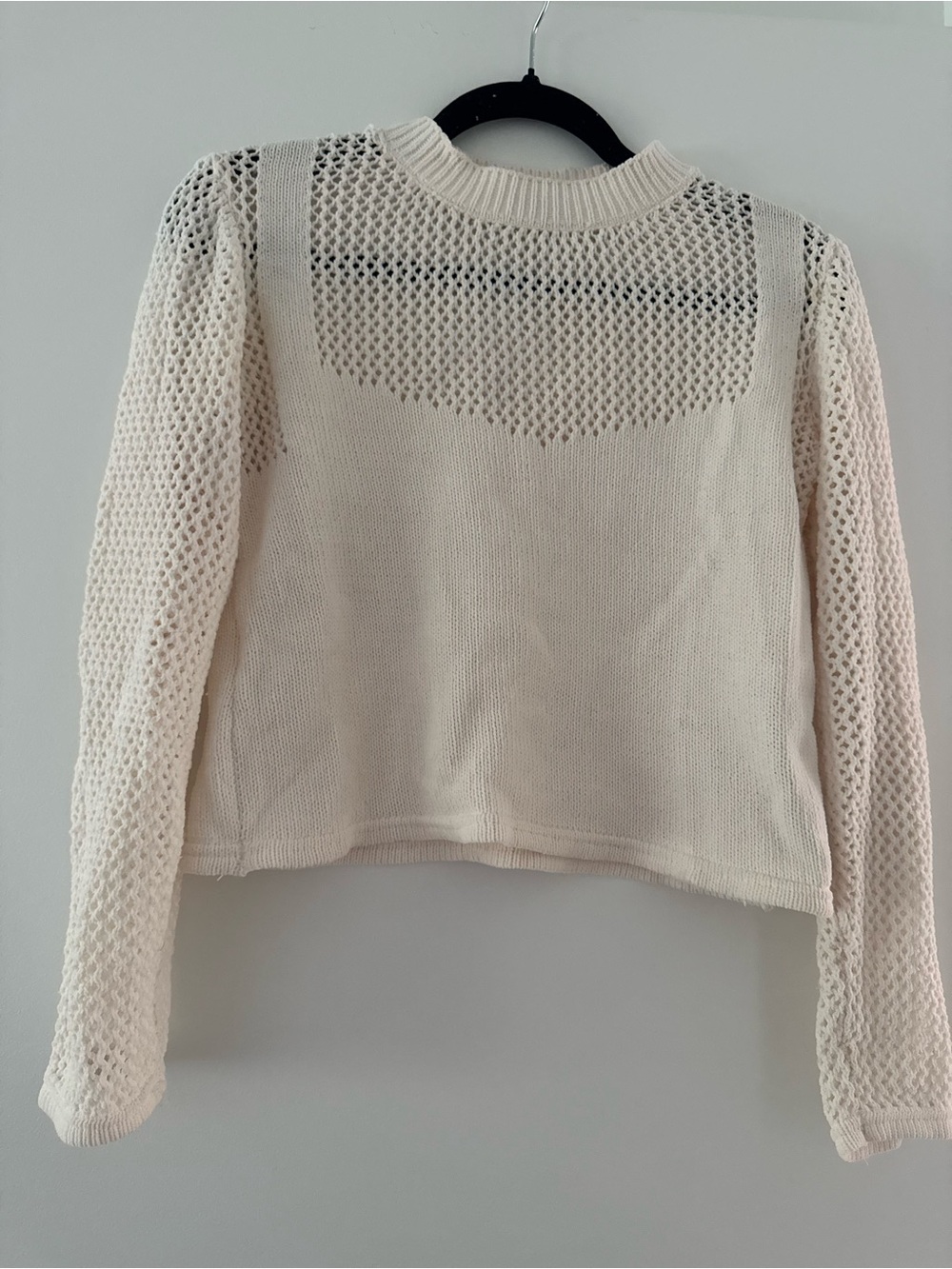 Zara Lightweight Open-Knit Cream Sweater